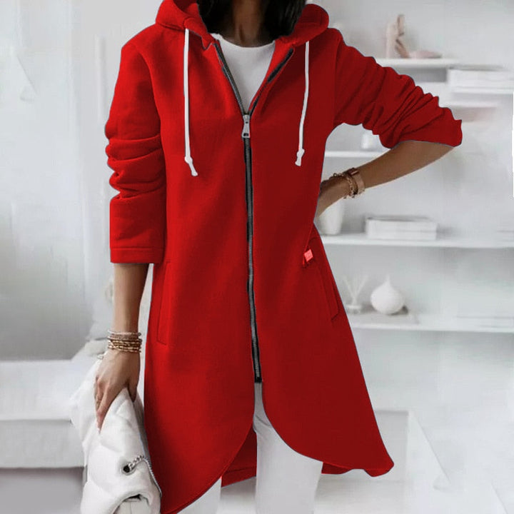 Mid-Length Jacket with Hood, view 8 - Elena Harper