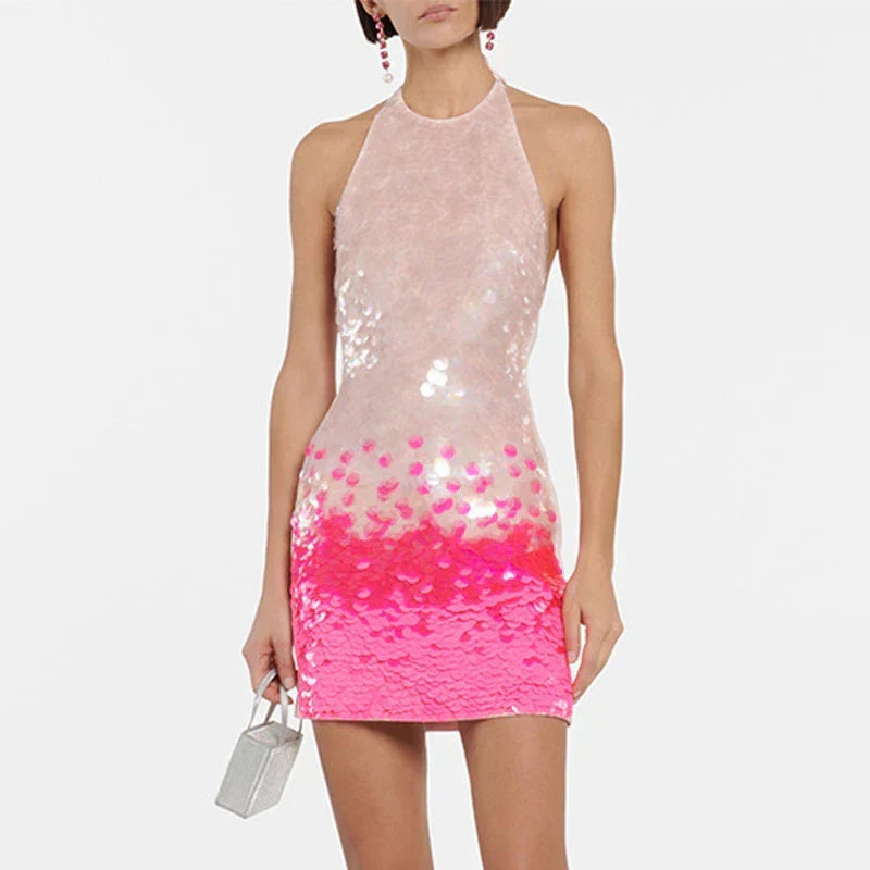 Luna Elegant Heart of Glass Mini Dress in Lightweight Fabric - Elena Harper