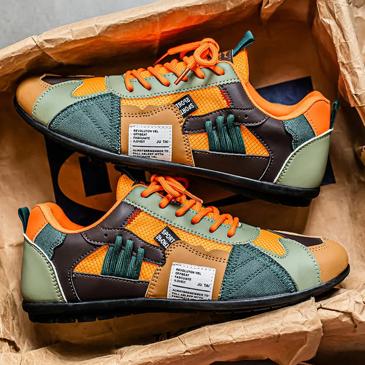 Retro lace-up men's sneakers with contrasting details