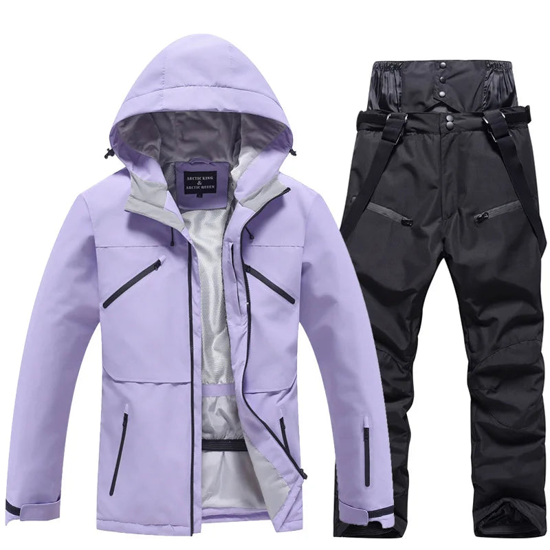 Unisex Insulated Winter Ski Suit – Breathable Jacket and Pants for Snowboarding