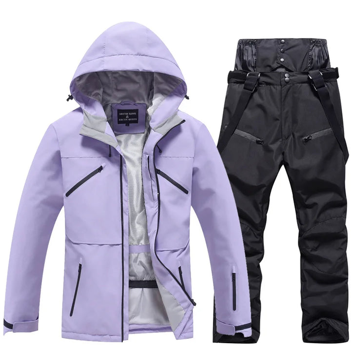 Unisex Insulated Winter Ski Suit – Breathable Jacket and Pants for Snowboarding