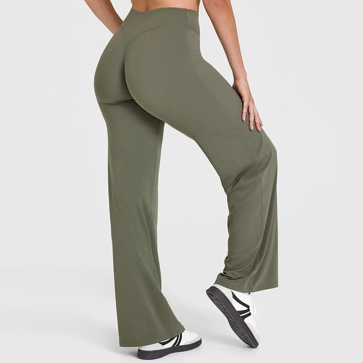 High-waisted wide-leg fluid yoga pants for women