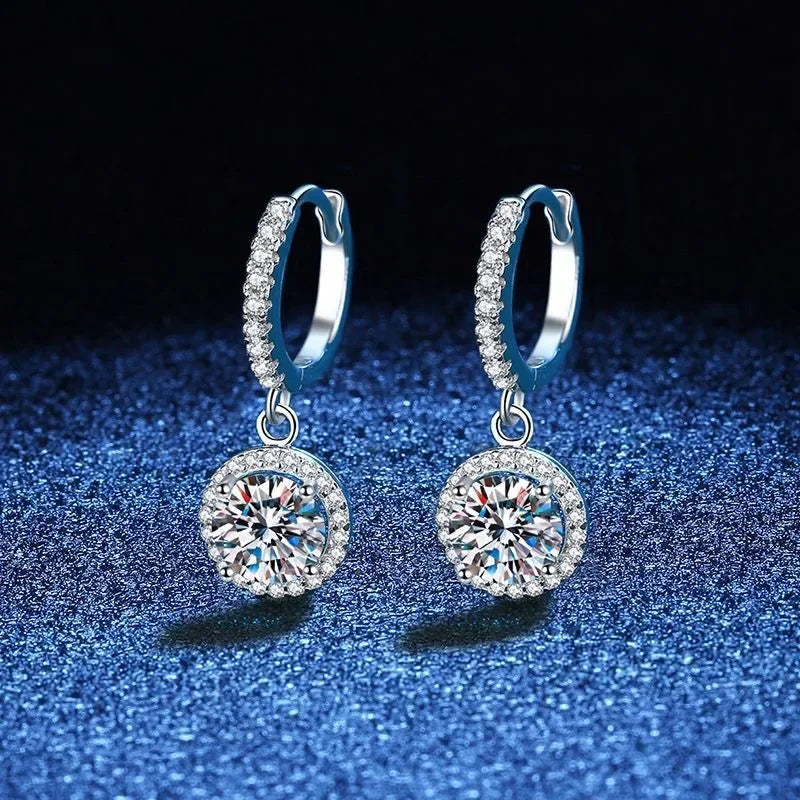 Sterling Silver 1 Carat Moissanite Earrings