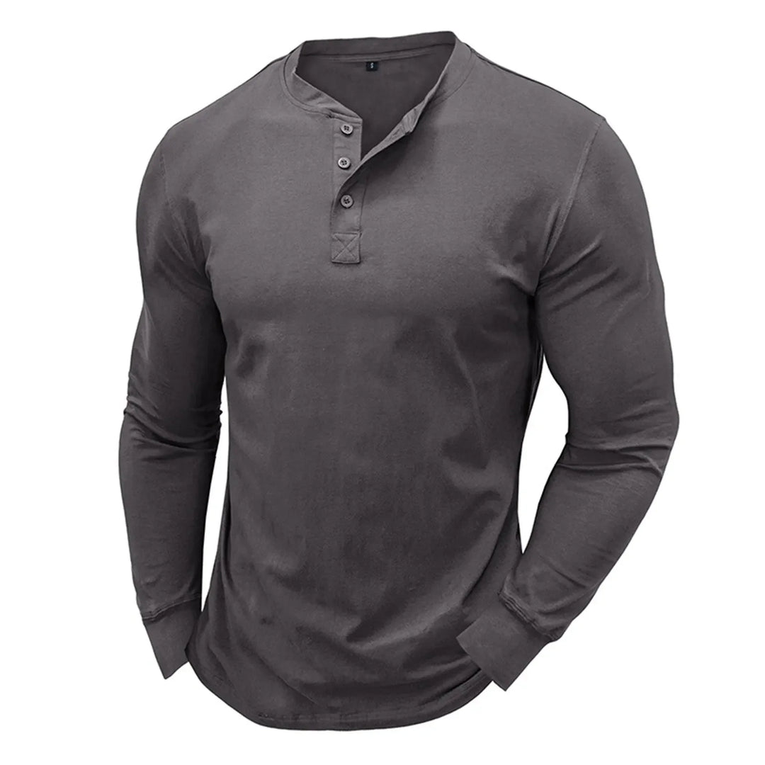 LAURENT MONACO | MEN'S FITTED LONG SLEEVE HENLEY T-SHIRT