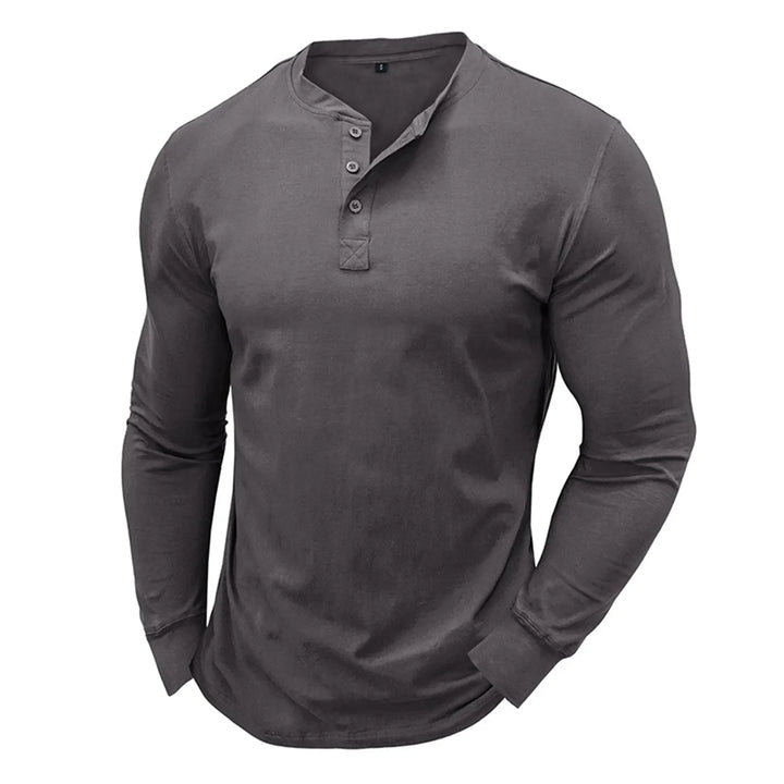 LAURENT MONACO | MEN'S FITTED LONG SLEEVE HENLEY T-SHIRT