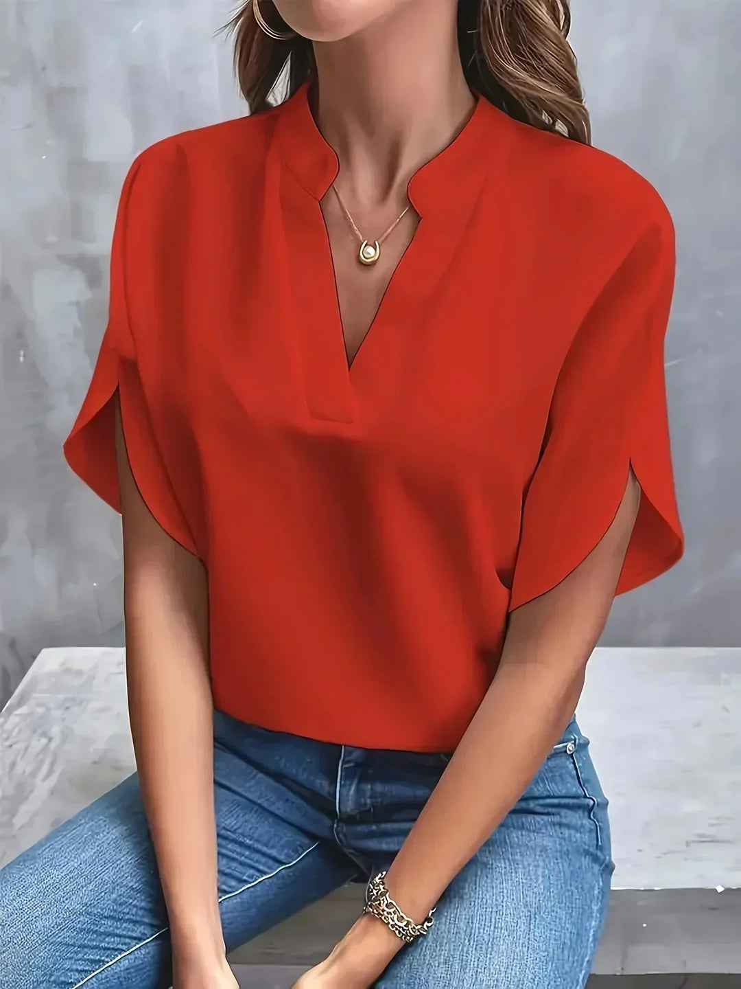 Thalia - Elegant V-Neck Blouse