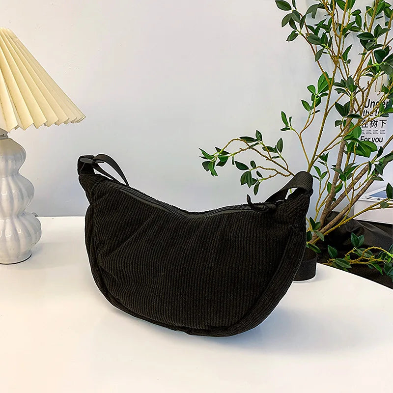 Premium Corduroy Shoulder Bag for Women – Small Shoulder Bag
