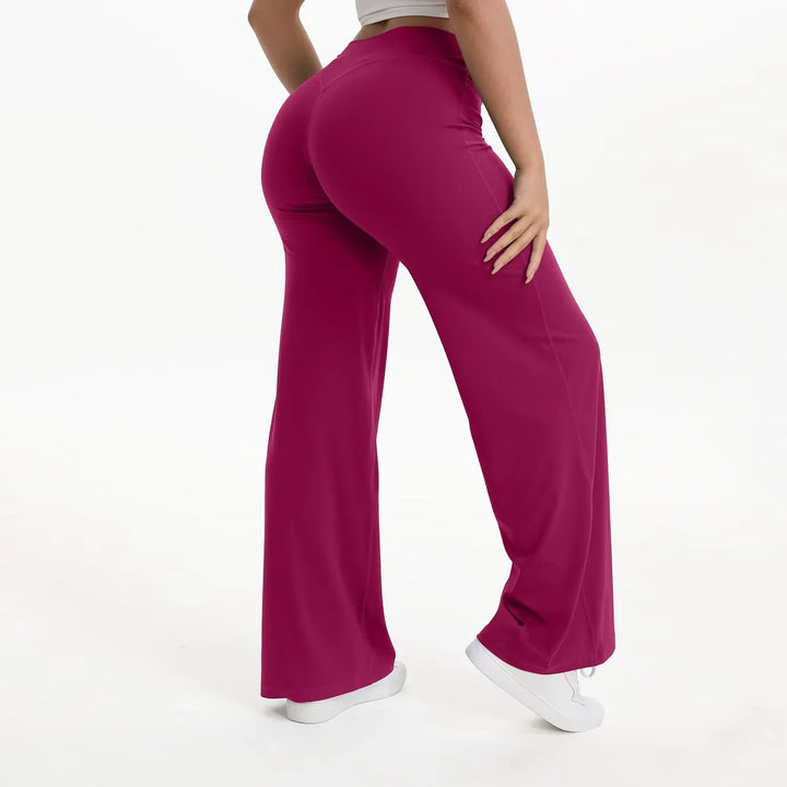 High-waisted wide-leg fluid yoga pants for women