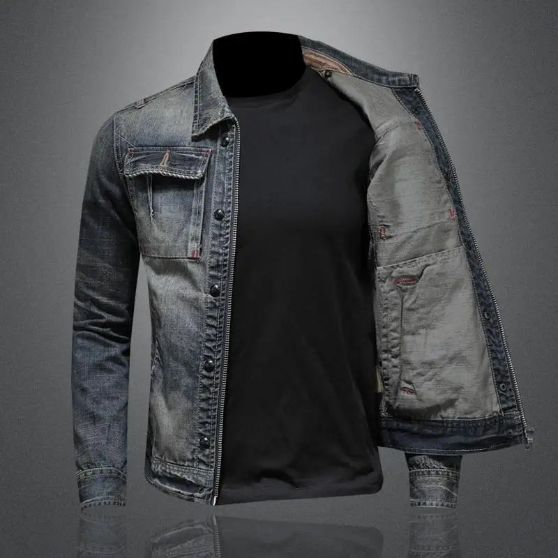 LAURENT MONACO | ZIPPERED DENIM JACKET FOR MEN