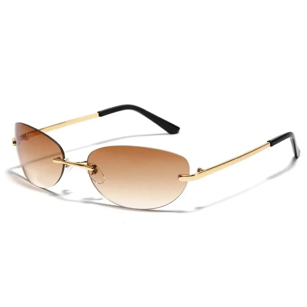Linda Elegant Metallic Sunglasses, view 5 - Elena Harper