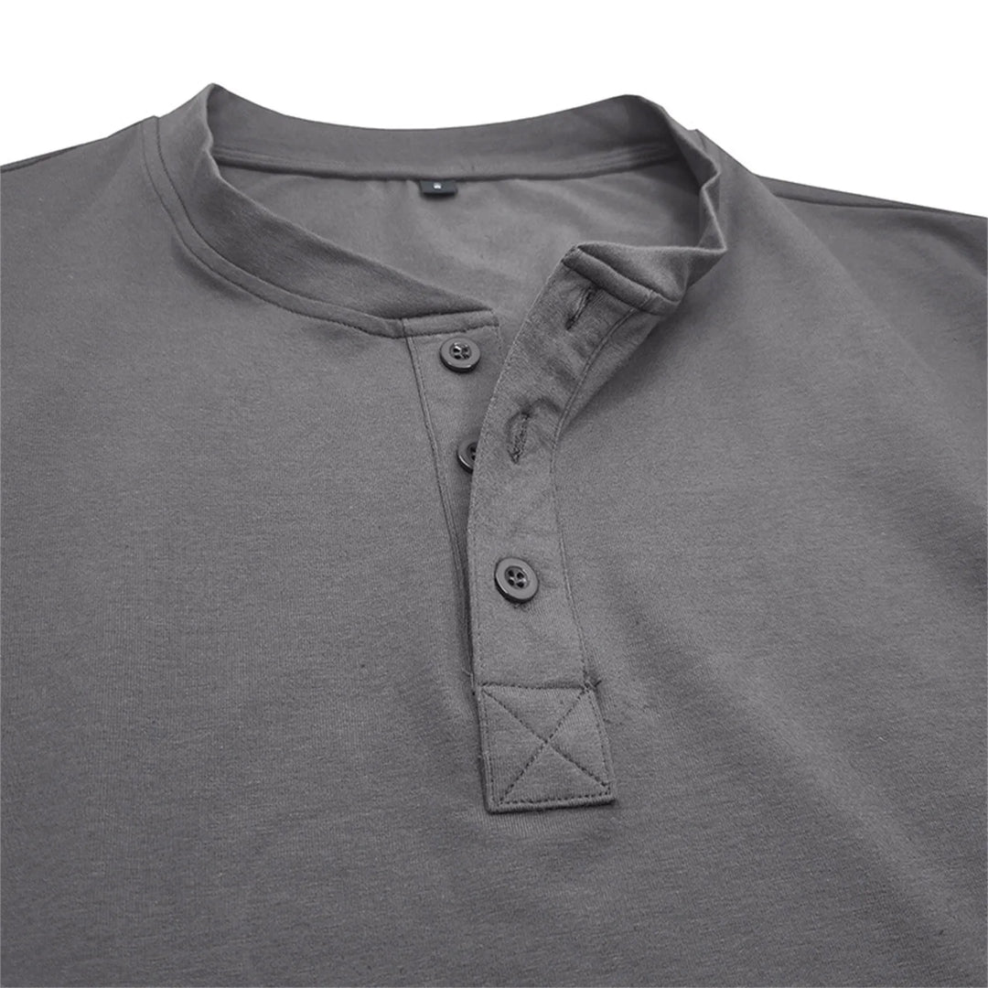 LAURENT MONACO | MEN'S FITTED LONG SLEEVE HENLEY T-SHIRT