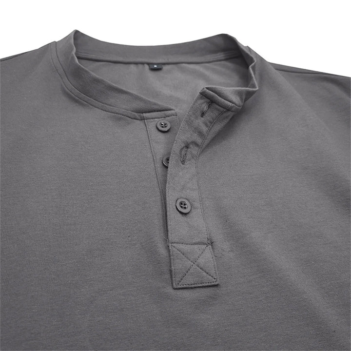 LAURENT MONACO | MEN'S FITTED LONG SLEEVE HENLEY T-SHIRT