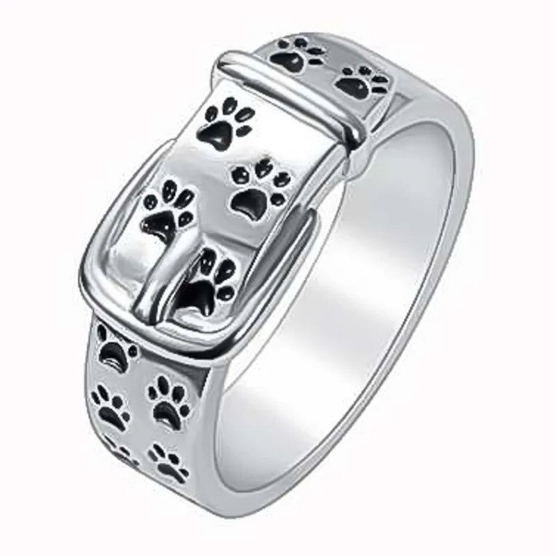 Cute and Stylish Dog-Inspired Collar Ring, view 3 - Elena Harper