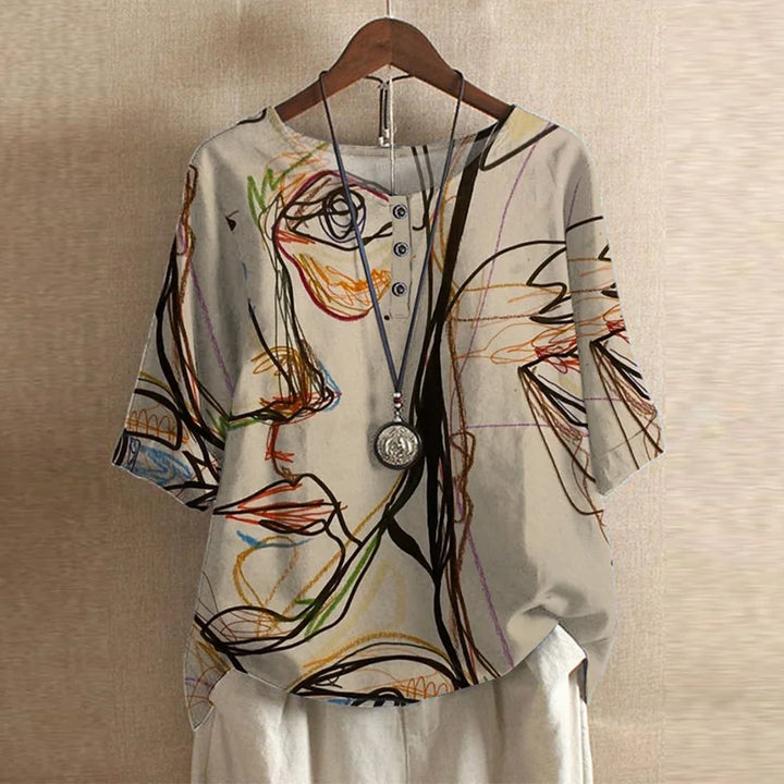 Ruby | Ladies Floral Print Round Neck Top