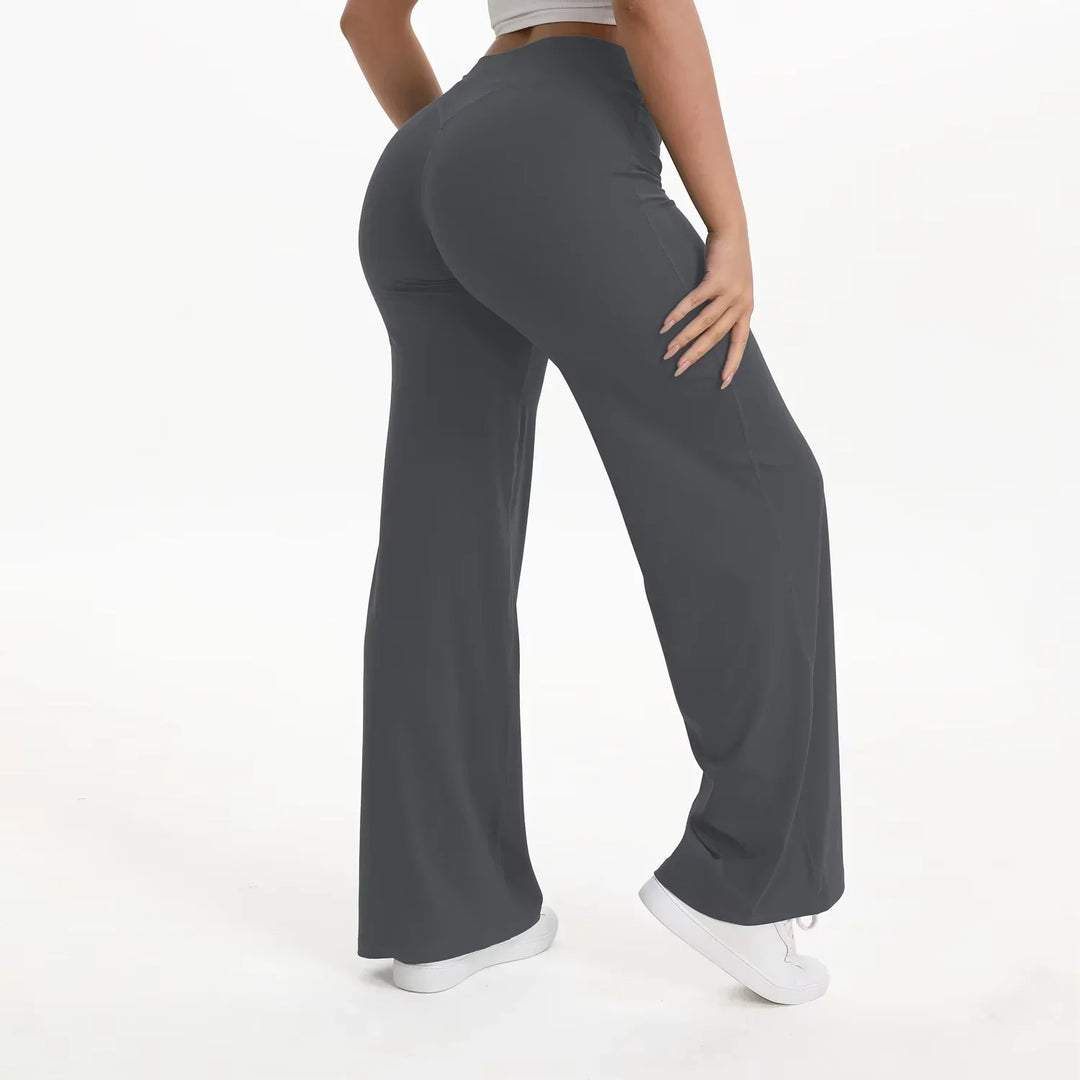 High-waisted wide-leg fluid yoga pants for women