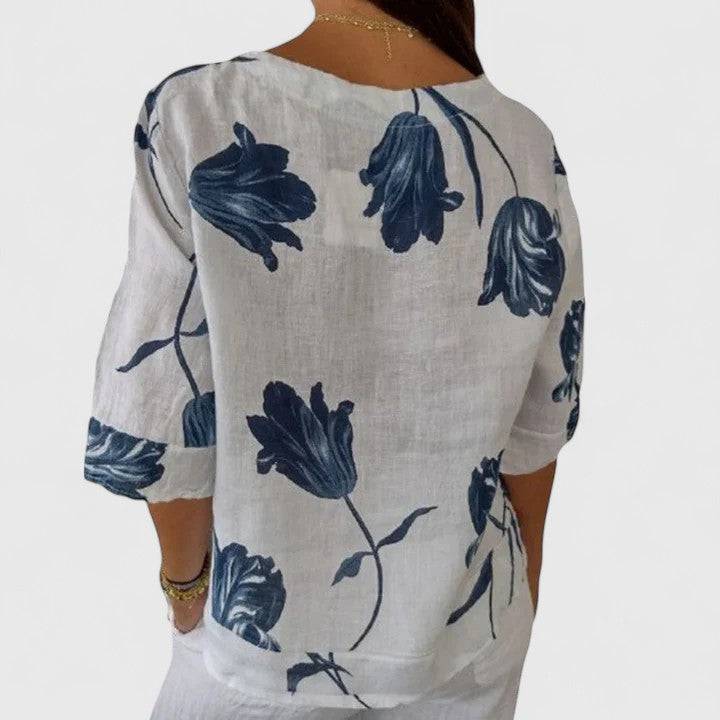 Isabel™  |  Elegant Floral Print Blouse