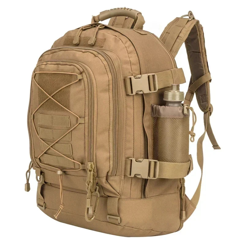 MILPRO Tactical Backpack 60L Waterproof nylon, molle system, heavy-duty outdoor backpack for hiking and survival, view 9 - Elena Harper