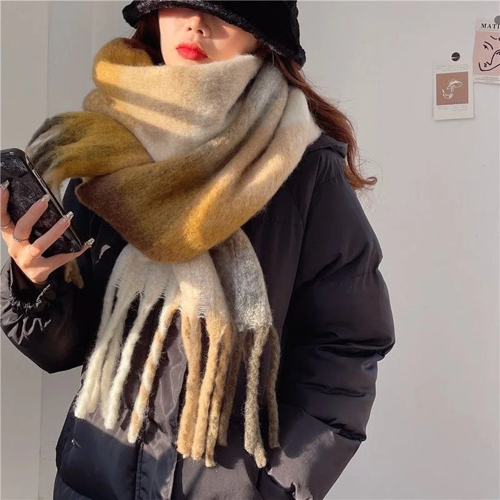 Scarvello Thick Warm Colored Wool Scarf, view 4 - Elena Harper