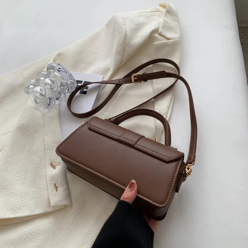 Vintage Leather Crossbody Bag for Women