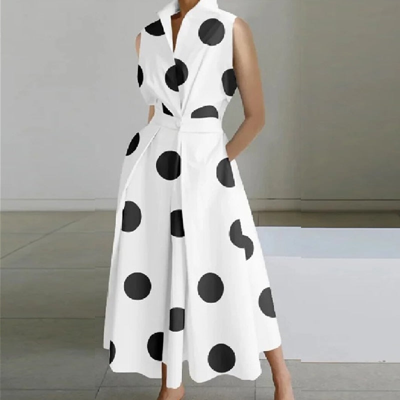Dinora - Black and White Printed Dress