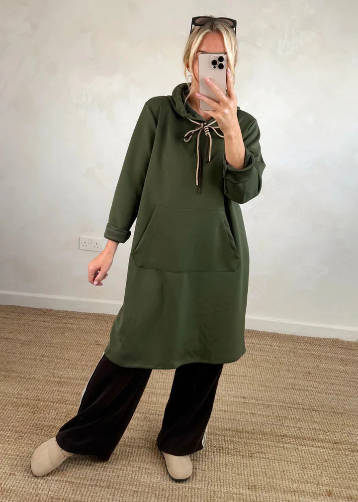 Glorita Junior Hooded A-Line Dress, view 10 - Elena Harper
