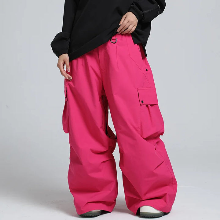 Unisex Loose Ski Pants Breathable Snowboard Pants with Zipper and Insulation, view 7 - Elena Harper