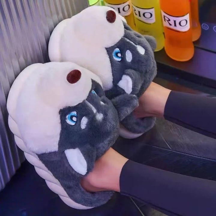 Cute Husky Women's Slippers Novi, view 6 - Elena Harper