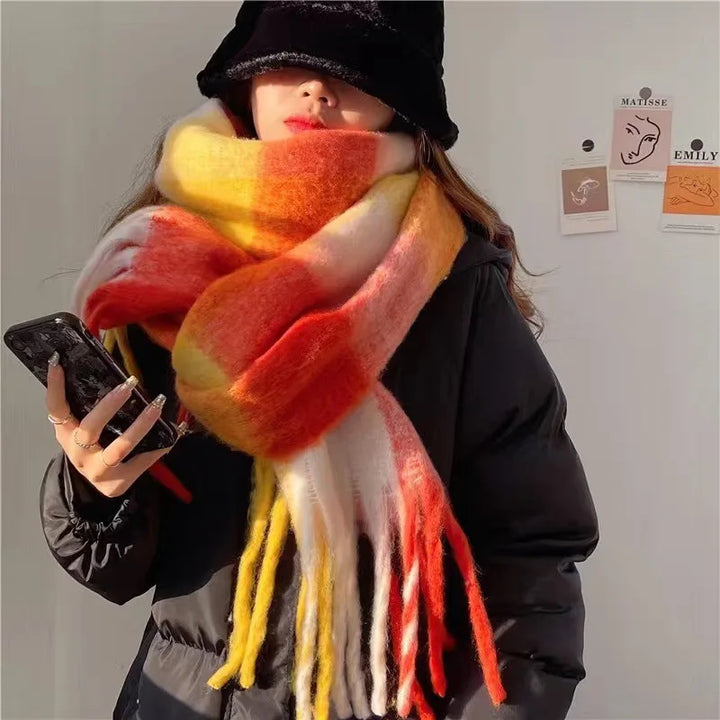 Scarvello Thick Warm Colored Wool Scarf, view 7 - Elena Harper