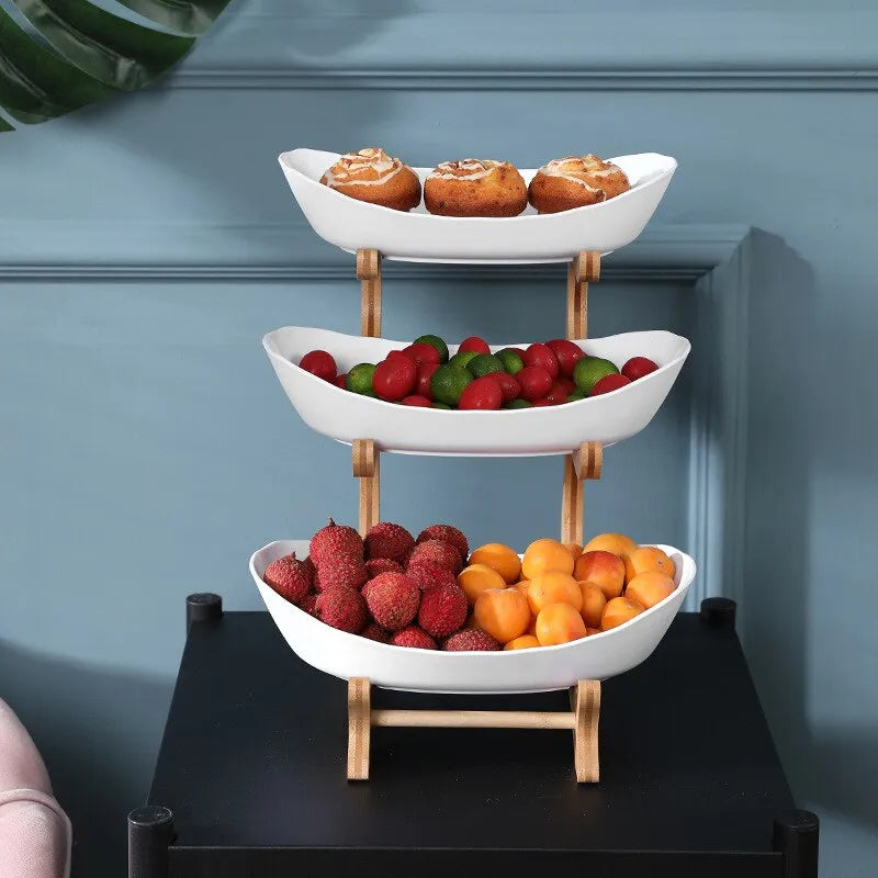 FruitTriad | Three-Tier Plastic Fruit Bowl