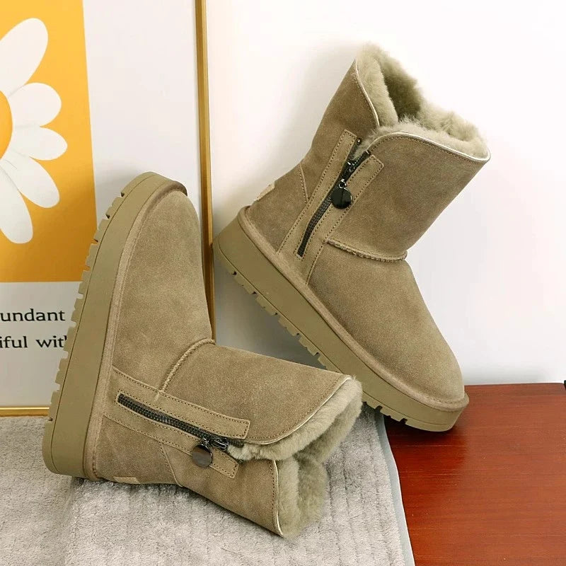 Women's Fleece Mid-Calf Snow Boots Clairvane, view 4 - Elena Harper