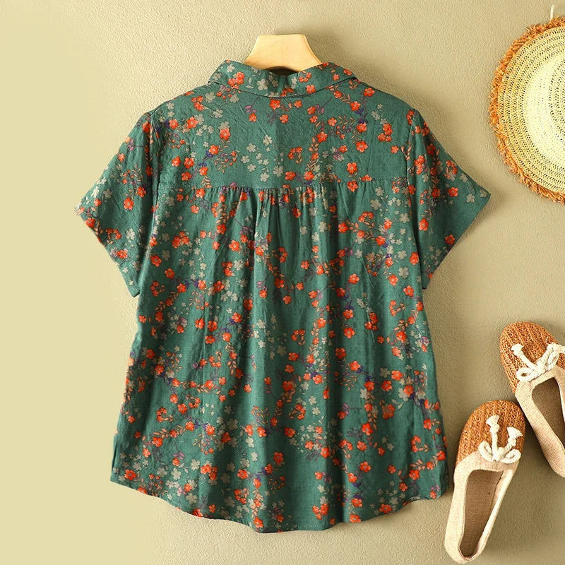 Gia Breezy Floral Blouse, view 2 - Elena Harper