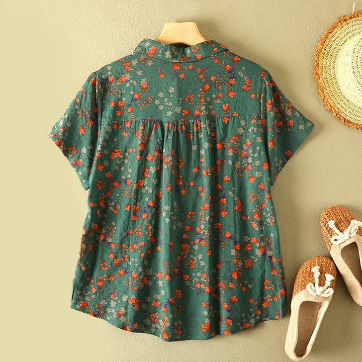 Gia Breezy Floral Blouse, view 2 - Elena Harper