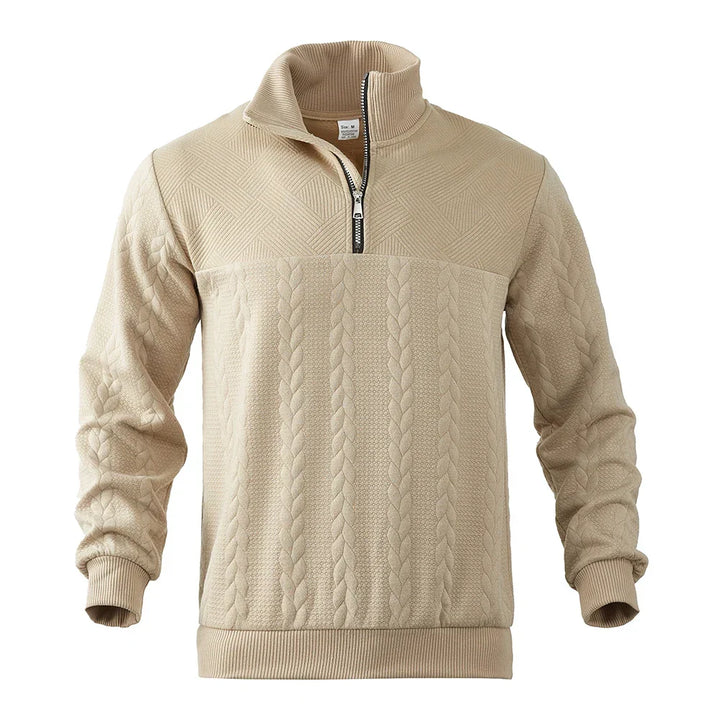 Gerome Premium Sweatshirt with Quarter Zip, view 6 - Elena Harper
