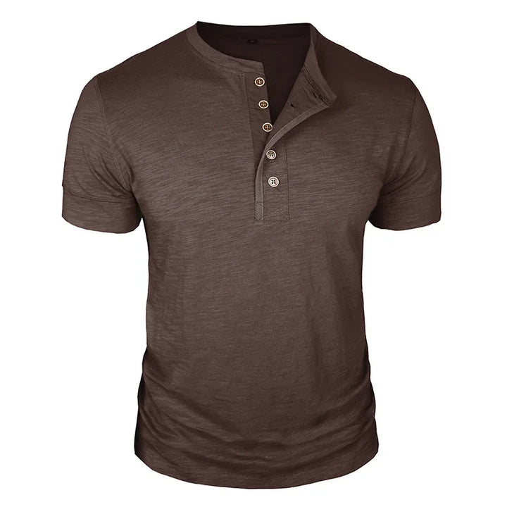 LAURENT MONACO | BUTTON-PLACKET T-SHIRT FOR MEN
