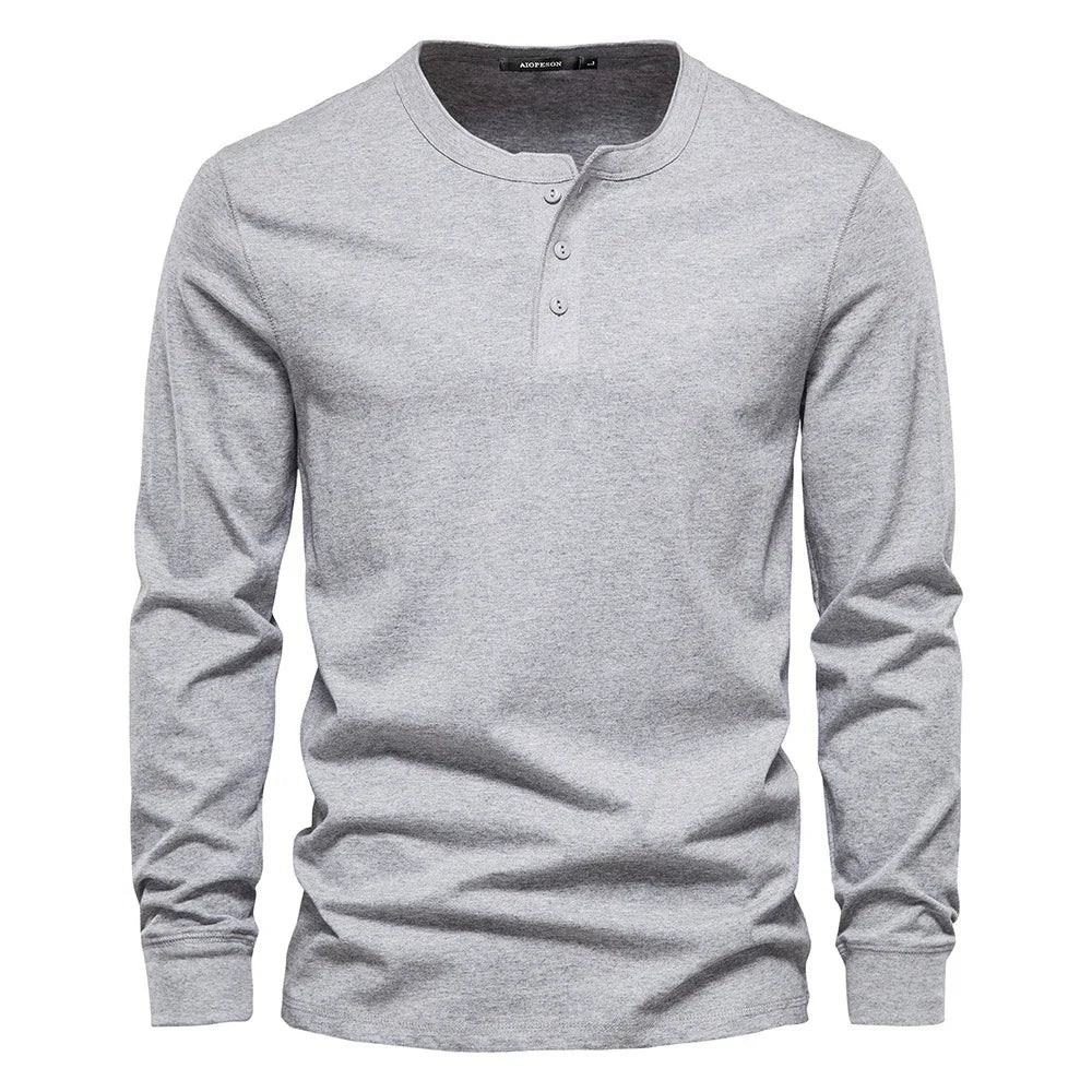 MEN'S LONG SLEEVE HENLEY SHIRT