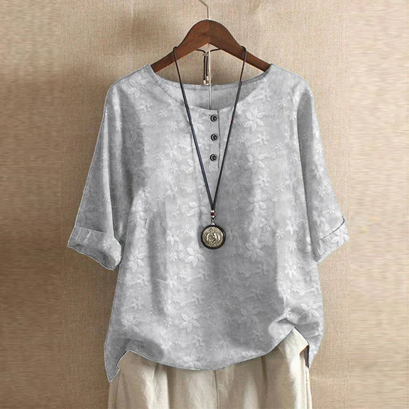 Ruby | Ladies Floral Print Round Neck Top
