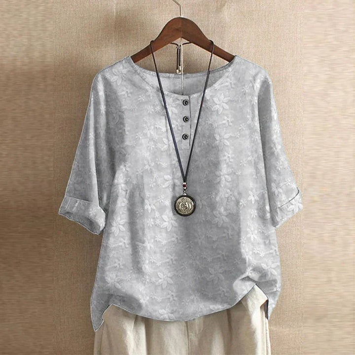 Ruby | Ladies Floral Print Round Neck Top