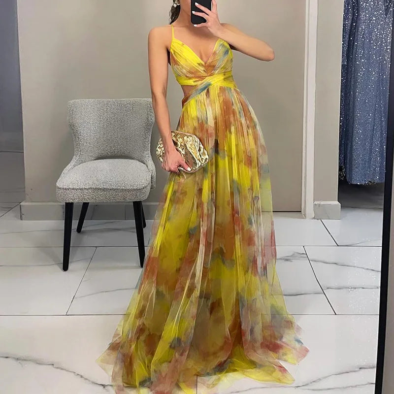 Jennifer Elegant Floral Maxi Dress - Elena Harper