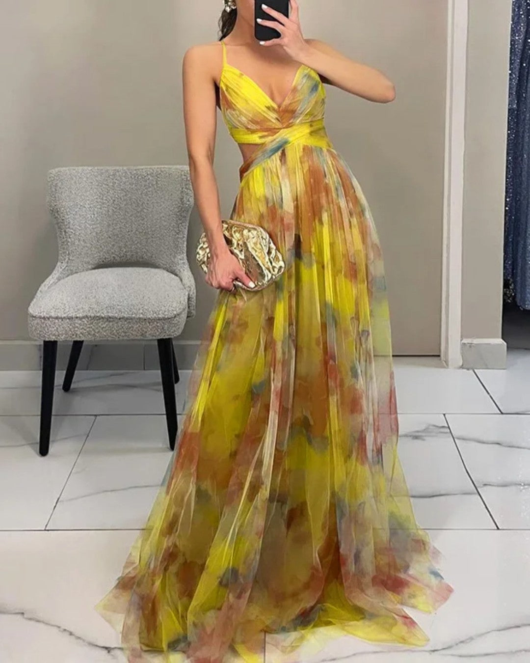 Elegant Fluid Maxi Dress for Women with Adjustable Straps