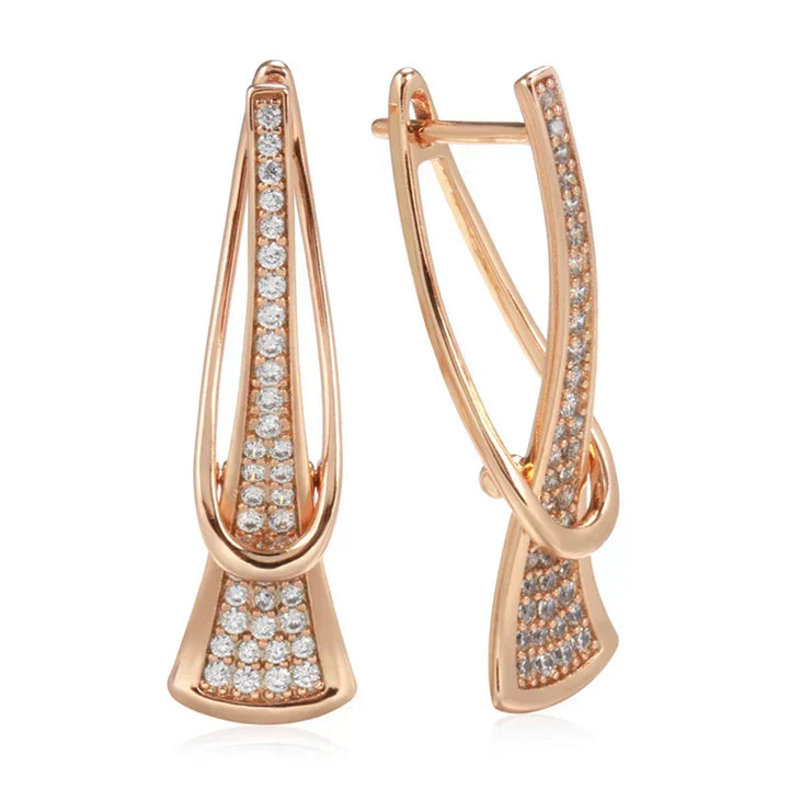 Radiant Layers Crystal Earrings Gold - Elena Harper