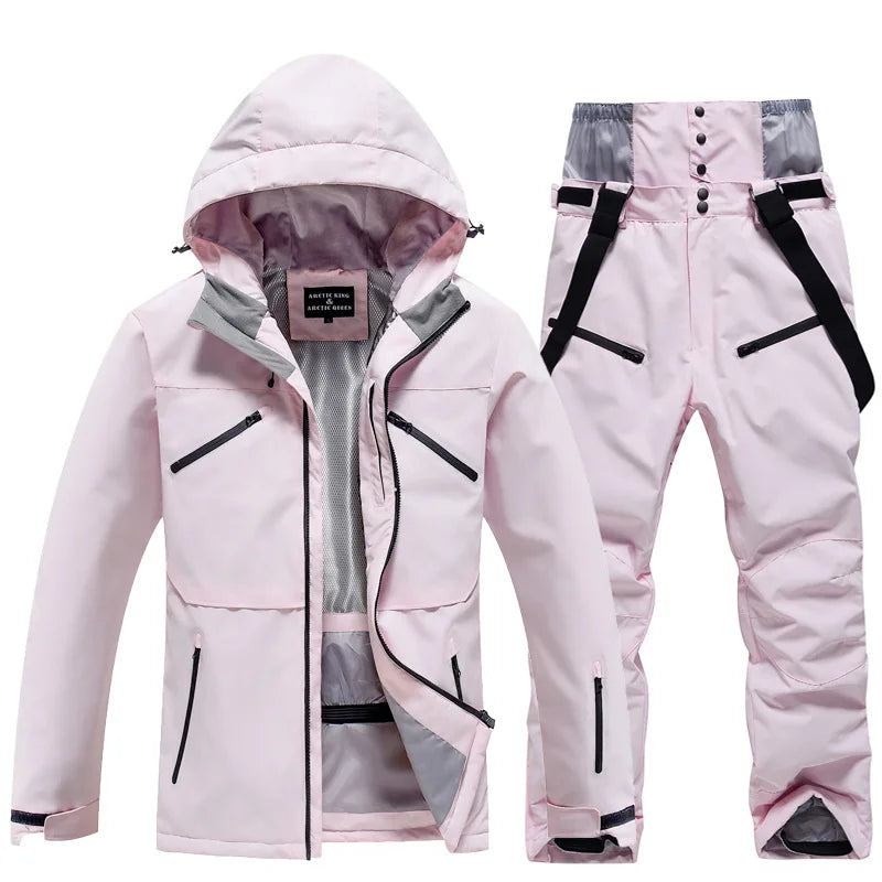 Unisex Insulated Winter Ski Suit – Breathable Jacket and Pants for Snowboarding