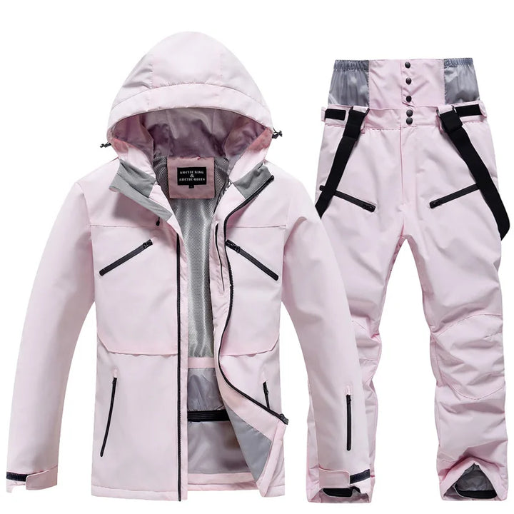 Unisex Insulated Winter Ski Suit – Breathable Jacket and Pants for Snowboarding