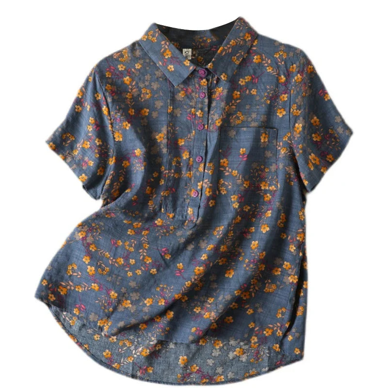 Gia Breezy Floral Blouse, view 5 - Elena Harper