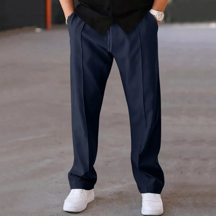 Harrington Oxford Loose-Fit Straight Leg Trousers for Men - Elena Harper