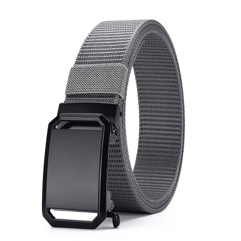 Men's Canvas Belt with Automatic Buckle, view 9 - Elena Harper