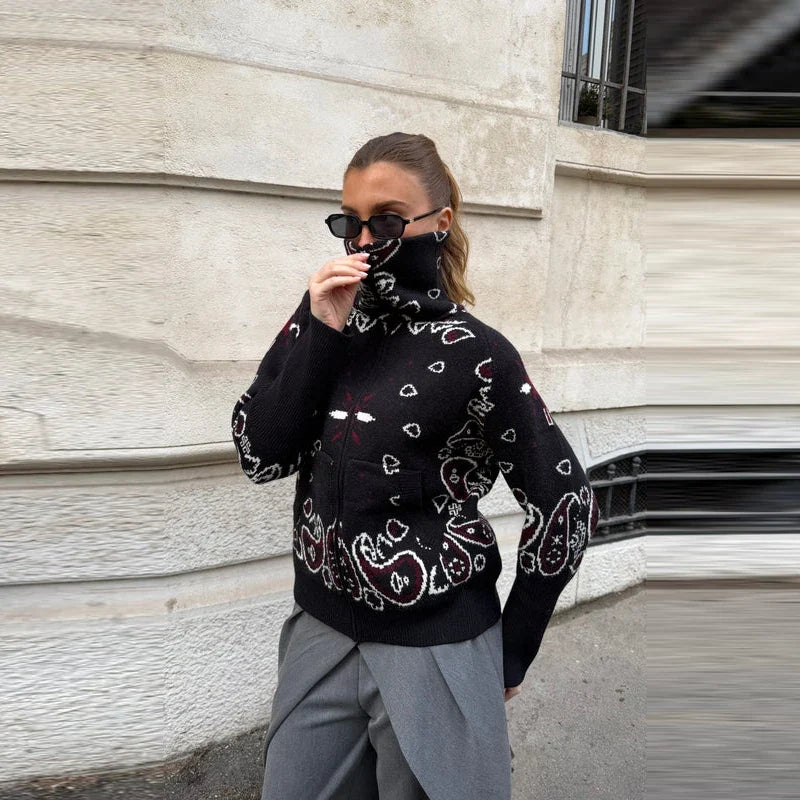 Sara Soft Paisley Sweater, view 3 - Elena Harper