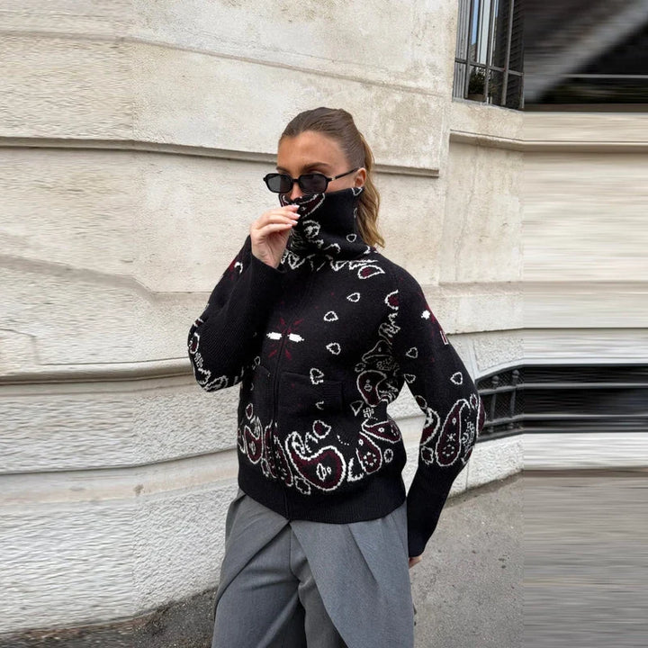 Sara Soft Paisley Sweater, view 3 - Elena Harper