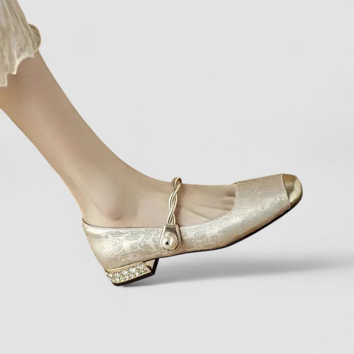 Nina | Spring Ballerina Shoes with Pearl Strap for Women