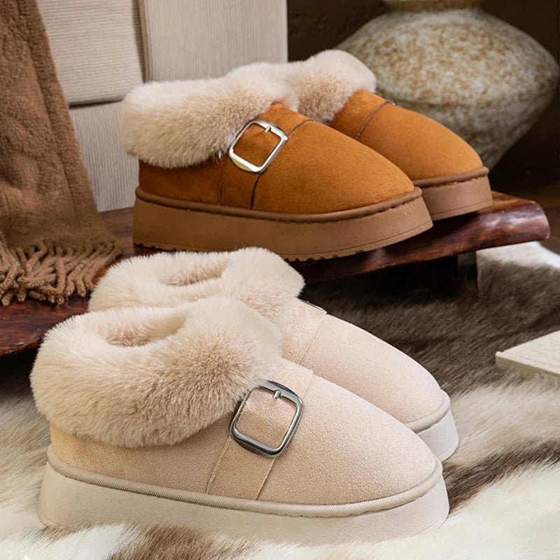 Women's Faux Fur Buckle Ankle Boots Suvrelle - Elena Harper