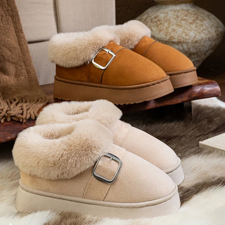 Women's Faux Fur Buckle Ankle Boots Suvrelle - Elena Harper